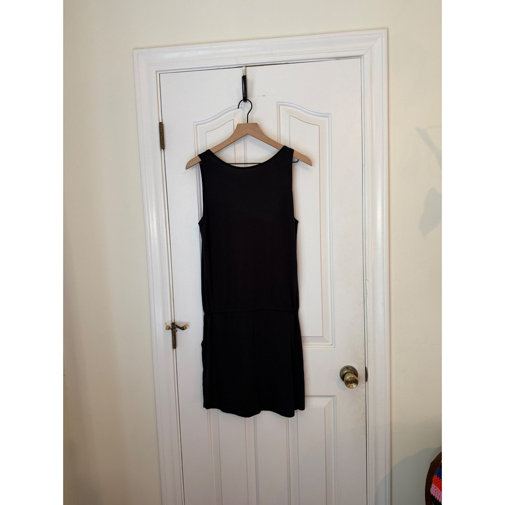Carve Designs | Sleeveless Drawstring Mini Dress Small Black Pockets Rayon Blend - Picture 4 of 9